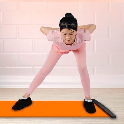 Slide Board, Slide Board Workout Board with End Stops, Booties, Mesh Carrying Bag and Exercise Guide for Low Impact Balance & Core Training (Color : Orange, Size : 2.0m)