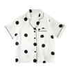 Balla Sleep + Spa Black and Ivory Polka Dot Satin Polyester Women's 2 Piece Short PJ Pajama Sleepwear Lounge Set, Medium view 4