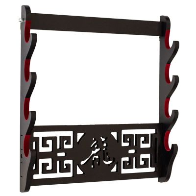 Hylzd Samurai Sword Stand Wall Mount - 4 Tier Martial arts Weapons Holder Fleece Protection Display Stand Katana Wakizashi Tanto Wall Hanger Sword Rack (Longzi Payment)