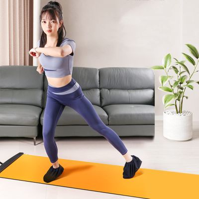 IMPREC Slide Board, with End Stops, Booties, Hockey Slide Board for Speed Balance Training,Sliding Mat for Hockey Skiing Ice Skating at Home (Color : Orange, Size : 2m)