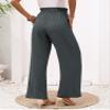 Heymoments Women's Wide Leg Lounge Pants with Pockets Grey X-Large Lightweight High Waisted Adjustable Tie Knot Loose Comfy Casual Trousers view 3