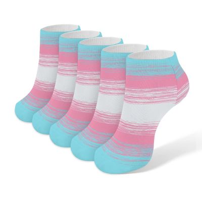 Transgender Flag Trendy Ankle Socks Low-Cut Athletic Running Socks 5 Pairs for Men&Women