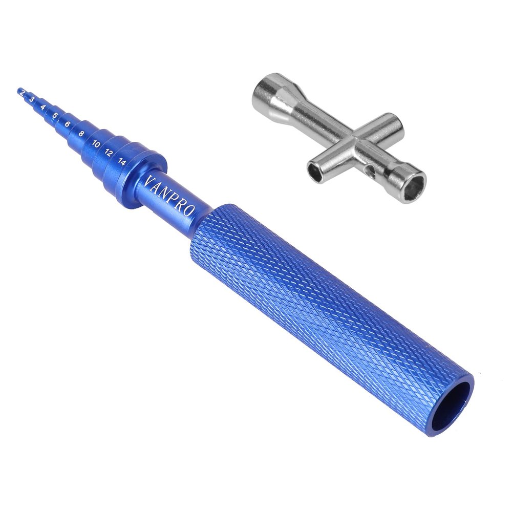 Vanpro Skateboard Bearing RC Ball Bearing Driver Install Remove Tool RC Model Electric Skateboard Mini Cross Tool Set Aluminum Bearing Removal Tool (Blue)