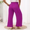 Heymoments Women's Wide Leg Lounge Pants with Pockets Magenta Medium Lightweight High Waisted Adjustable Tie Knot Loose Comfy Casual Trousers view 3