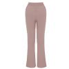 Uillui Pants for Women Casual Comfortable Straight Pants Cotton Linen Elastic Waist Slacks Trousers Loose Fit Wide Leg Pants, A02_khaki view 4