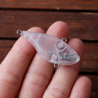 HUFFA 20PCS Vibration Fish Tackle Artificial Sink Unpainted Lipless Crankbaits 4CM 4G Hard Plastic MIini Lure Blanks