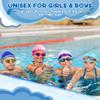 Aegend 2 Pack Kids Swim Cap for Girls Boys Age 8-15, Waterproof Swim Cap Durable Silicone Kids Swimming Cap for Long Hair, Crisp Purple & Pink view 3