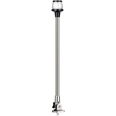 MARINE SYSTEM Made 3-NM LED Fold Down Boat Stern Light All Round 360 Boat Anchor Light for Pontoon and Fishing Boat, 12-24V (25" SS)
