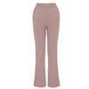 Uillui Pants for Women Casual Comfortable Straight Cotton Linen Elastic Waist Slacks Trousers Loose Fit Wide Leg A02_khaki 3X-Large view 4
