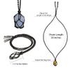 Anjiucc Natural Gemstone Crystal Raw Blue Celestite Pendant Necklace Stone Holder Necklace Cord Hand-Woven Necklace with Adjustable Length for Women Men view 2