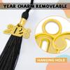 TngHui Preschool and Kindergarten Shiny Black Graduation Cap with 2026 Tassel Charm view 3