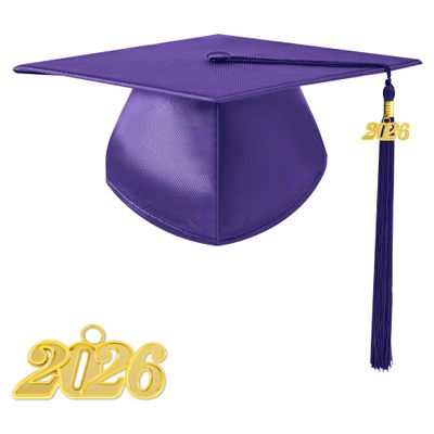TngHui Preschool and Kindergarten Shiny Purple Graduation Cap with 2026 Tassel Charm