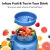 Alwager 32oz Motivational Water Bottles with Time Marker & Fruit Strainer, Single Color Water Bottle with Times to Drink, Leakproof & BPA Free, Reusable Plastic Bottle with Strap (No Straw) view 3