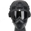 Airsoft Helmet and Full Face Mask,Detachable Airsoft Goggles,with Side Rail and NVG Bracket CS Game Paintball Tactical Airsoft Gear(Black