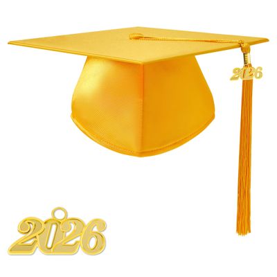 TngHui Preschool and Kindergarten Shiny Gold Graduation Cap with 2026 Tassel Charm