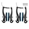 corki Cycles Linear Mountain Bike V-Brake Set Front and Rear 2 Pairs - 70mm Brake Pads (Black & Blue) view 1