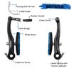 corki Cycles Linear Mountain Bike V-Brake Set Front and Rear 2 Pairs - 70mm Brake Pads (Black & Blue) view 3