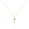 Caiyao Lily of The Valley Rose Flower Leaf Necklace Drop Dangle Earring Bracelet Set for Women Mom Friend Mother Vintage Tassel Chain Necklace Bride Wedding Spring Summer Jewelry Gift-F Style-3 view 1