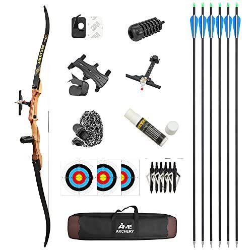 66" 68" 70" Takedown Recurve Bow Archery Competition Athletic Bow 14-40 LB Right Handed Archery Kit Outdoor Training Hunting Shooting (68"/36lbs, kit 2)