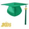 TngHui Preschool and Kindergarten Shiny Emerald Green Graduation Cap with 2026 Tassel Charm view 1