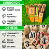 SunNordic Wooden Throwing Game Set, Numbered Block Toss Games with 1 x Scoreboard,12 x Premium Rubber Wood Pins & 1 x Dowel, Outdoor Backyard Lawn Bowling Yard Game for Kids, Adults & Family view 2