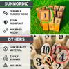 SunNordic Wooden Throwing Game Set, Numbered Block Toss Games with 1 x Scoreboard,12 x Premium Rubber Wood Pins & 1 x Dowel, Outdoor Backyard Lawn Bowling Yard Game for Kids, Adults & Family view 3