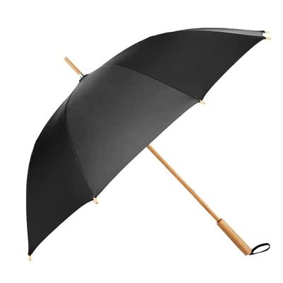 ZAEGO Umbrellas for Rain Golf Umbrella Handmade Bamboo Stick Umbrella Windproof Rainproof Chinese Style Canopy Vented Manual Umbrella Umbrellas for Rain Windproof (Color : Black, Size : 90CM)