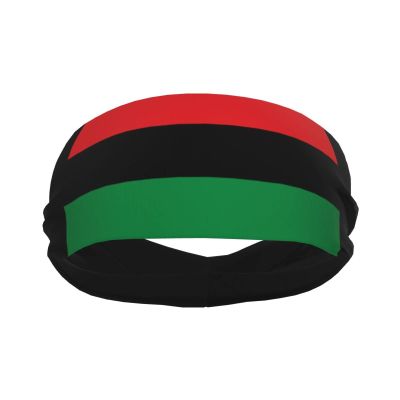 African American Flag Red Black and Green Multifunctional Headband Unisex Quick-Drying Sports Sweatbands Workout Wristbands