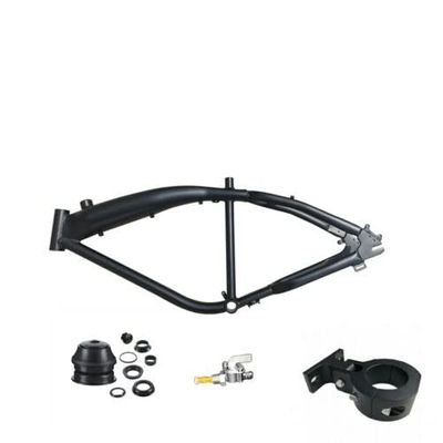 Black Felt Faker Gas Tank Frame 3.4L, Motor Mount, 1 1/8" Headset and Petcock Motorized Bicycle Parts