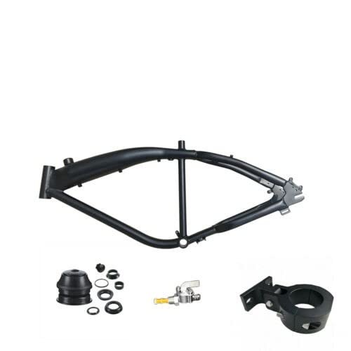 Black Felt Faker Gas Tank Frame 3.4L, Motor Mount, 1 1/8" Headset and Petcock Motorized Bicycle Parts