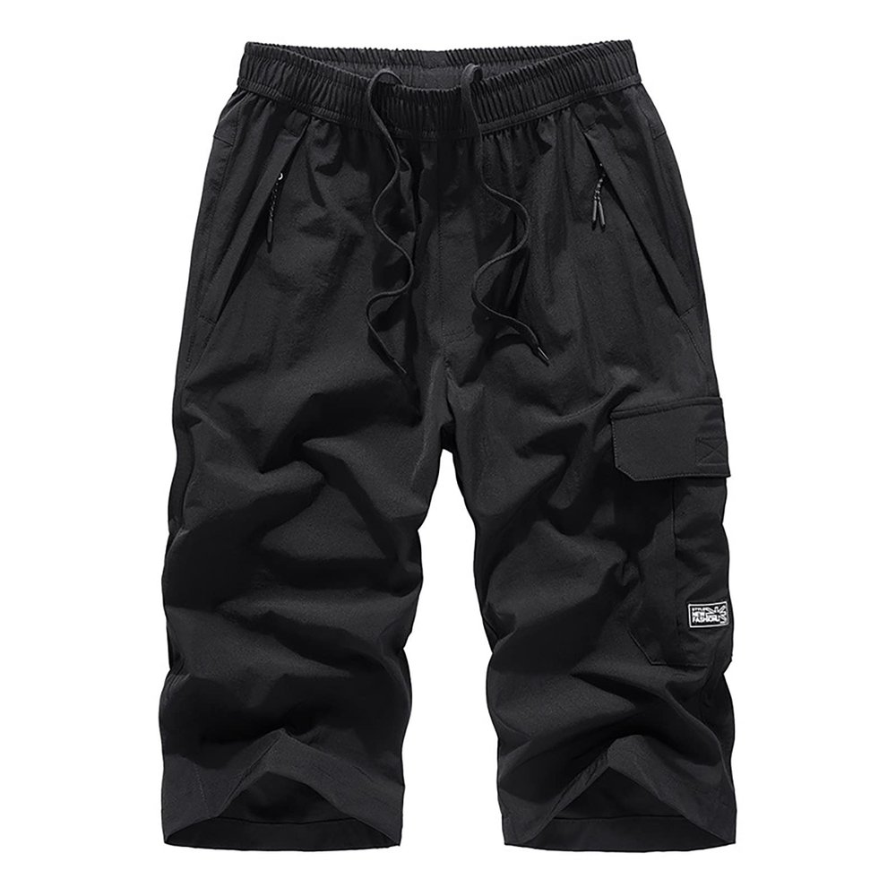 sandbank Men's Cargo Shorts with Belt Lightweight Breathable Quick Dry Hiking Tactical Shorts Black