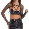 iiniim Women Ultra Thin Sheer Mesh Cover Up T-Shirt Arm Shawl Shrug Crop Top Swimsuit Beachwear Black C XX-Large view 1