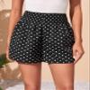 SOFULU Polka Dot Print Shirred Shorts (Size : Large) view 1