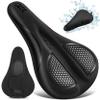 Bike Seat Cushion - Gel Padded Bike Seat Cover for Men Women Comfort, Extra Soft Exercise Bicycle Seat Compatible with Peloton, Outdoor & Indoor with Adjustable Velcro Secure Black view 1