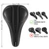 Bike Seat Cushion - Gel Padded Bike Seat Cover for Men Women Comfort, Extra Soft Exercise Bicycle Seat Compatible with Peloton, Outdoor & Indoor with Adjustable Velcro Secure Black view 2