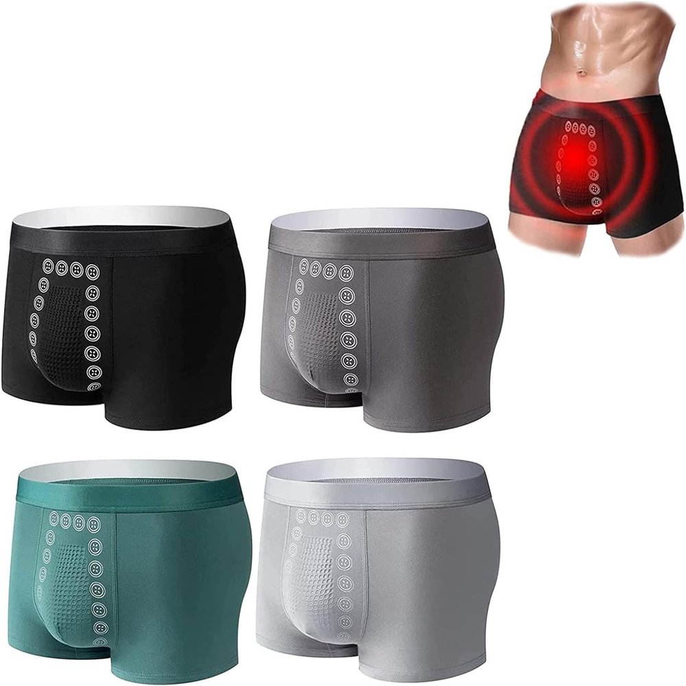 NEOXOL Magnetic Therapy Energetic Men Pant, Energy Field Therapy Men's Underwear, Men's Boxer Briefs Long for Lasting Male Growth Slimming Underwear (A SET,XL)