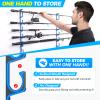 PLUSINNO H5 Horizontal Fishing Rod/Pole Holders for Garage, Wall or Ceiling Mounted Fishing Rod holder, Aviation Aluminum Fishing Pole Holder Holds up to 10 Rod or Combos or Nets Storage Racks view 4