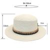 Flat Top Straw Hat for Womens Outdoor Leisure Sunshade Bucket Hat Summer Chain Beach Hat Sunscreen Sun Visor Hat (Red, One Size) view 2