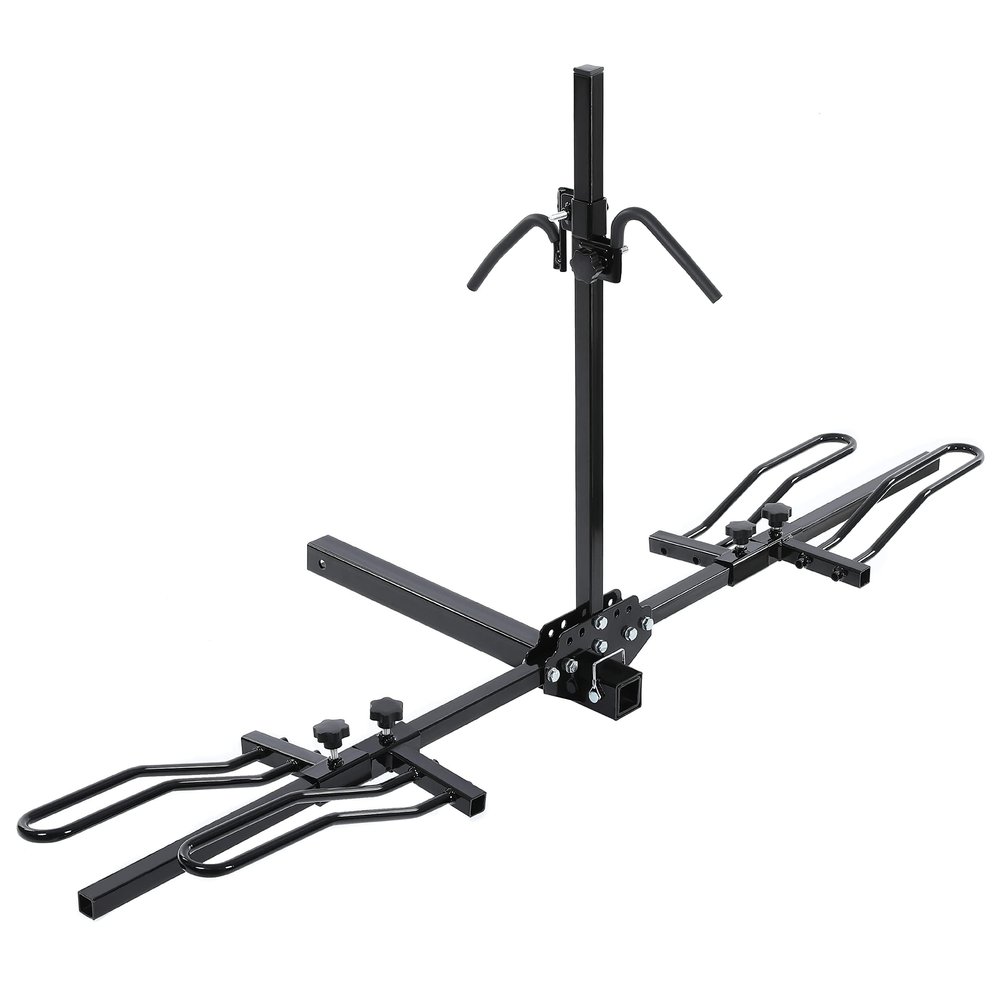 ECOTRIC Universal Electric Bike Rack Hitch Rear Mounted 2 Bikes Platform Style Folding Bicycles Carrier for Cars Trucks SUV with 2" Hitch 160 Lbs Total Load Capacity