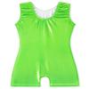 EQSJIU Gymnastics Leotards with Shorts for Girls Unicorn Rainbow Balloon Flower Sparkly Gradient Colors Biketard, Green, 9-10 Years view 3