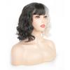 AICKER Half Black Half White Short Curly Wavy Wig With Bangs for Women Anime Cosplay Halloween Christmas Party Wigs (Short with Bang(Black&White)) view 2