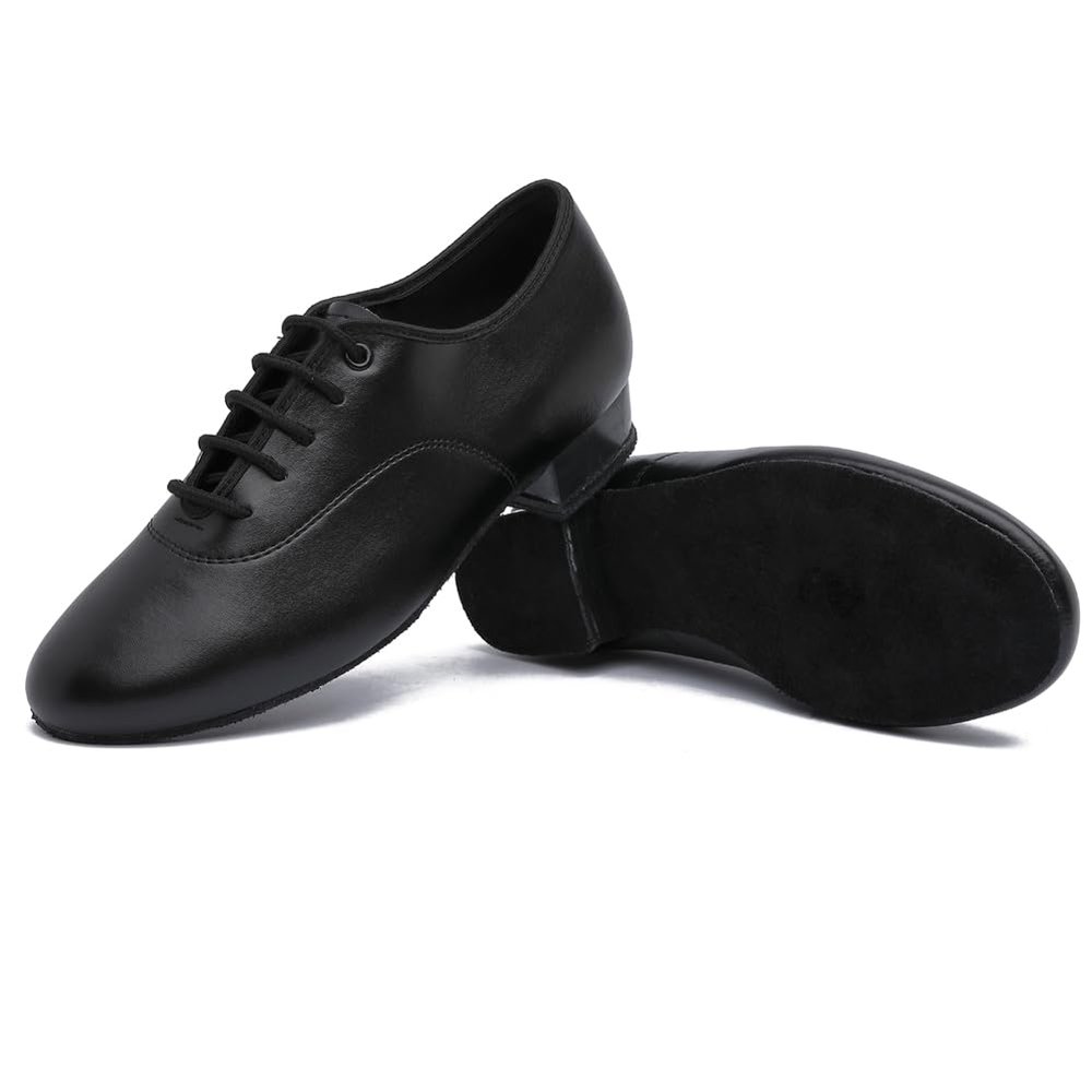 MSMAX Mens Ballroom Dance Shoes Black Morden Social Dancing Loafer 7 M US Men