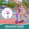 Gotrax KS3 Kids Kick Scooter, LED Lighted Wheels, Adjustable Height Handlebars and Removable Seat, Lean-to-Steer & Widen Anti-Slip Deck, 3 Wheel Scooter for kids Ages 2-8 and up to 100 Lbs (Purple) view 2