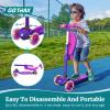Gotrax KS3 Kids Kick Scooter, LED Lighted Wheels, Adjustable Height Handlebars and Removable Seat, Lean-to-Steer & Widen Anti-Slip Deck, 3 Wheel Scooter for kids Ages 2-8 and up to 100 Lbs (Purple) view 4