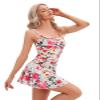Womens One Piece Swimdress Swimsuits with Skirt Bathing Suits Tummy Control Modest Swim Dress Retro M Rose view 3
