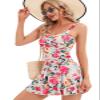 Womens One Piece Swimdress Swimsuits with Skirt Bathing Suits Tummy Control Modest Swim Dress Retro M Rose view 4