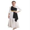 Linjinx Kids Girls Sleeveless Praise Lyrical Dance Dress Metallic Color Block Liturgical Worship Costume Tunic Dancewear Black 10 Years view 1
