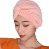 Lopsity Womens Swim Cap Bathing Cap Turban Long Short Hair Pleated Knotted Swimming Cap Soft Beanie Cap for Women Girls (Pink) view 1