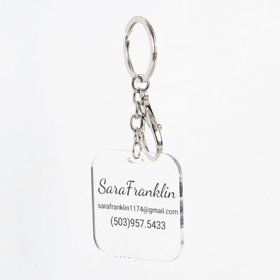 2 Pack Katartizo Luggage Tag Personalized Acrylic Address Tag Information Tag Acrylic Bag Tag Suitcase Bag Tag Travel Bag Tag (Square)