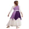 Linjinx Kids Girls Sleeveless Praise Lyrical Dance Dress Metallic Color Block Liturgical Worship Costume Tunic Dancewear Lavender 10 Years view 3